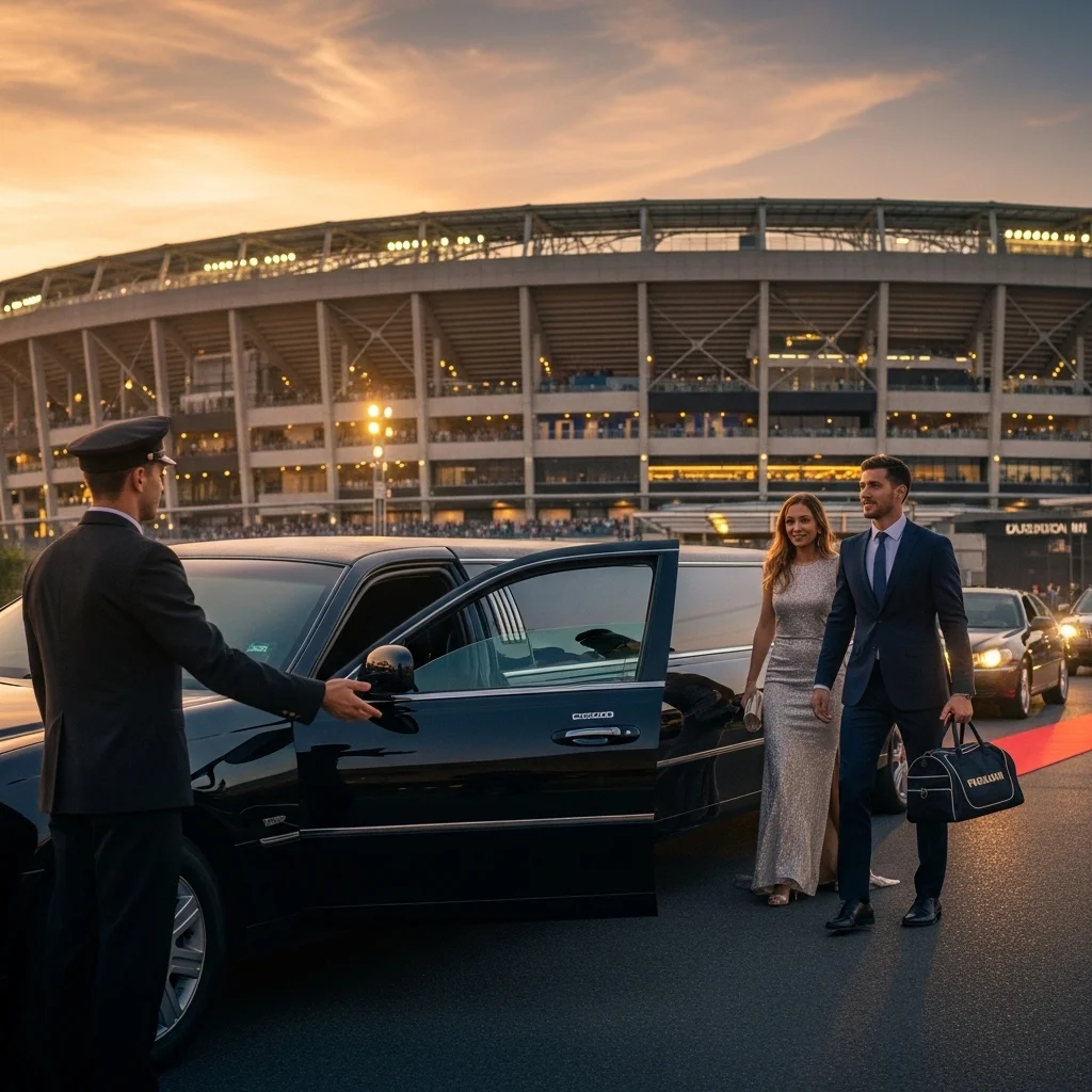 Private luxury limousine for a sporting event