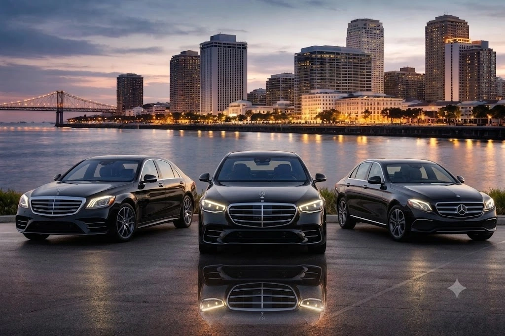 Luxury black sedan